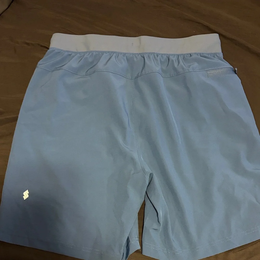 Men's Blue Athletic Shorts - Picture 2 of 2